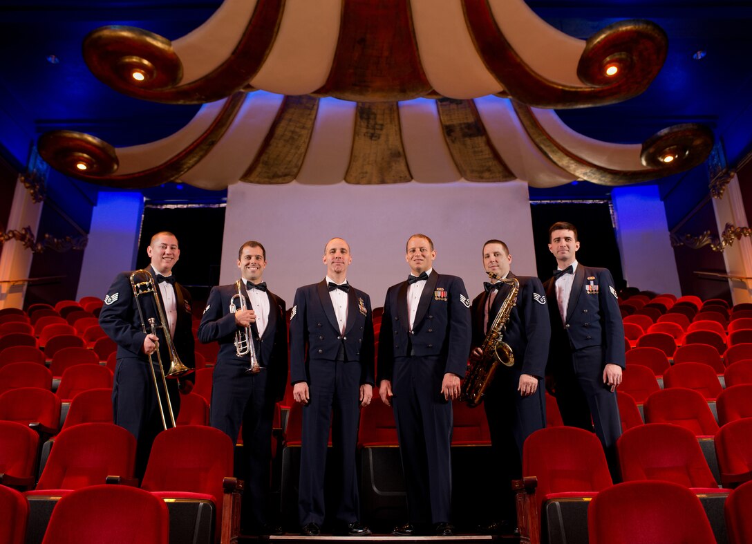 2014 The Commanders Combo - SSgt Ryan Terronez, trombone; A1C Ben Paille, trumpet; TSgt Marshall Gentry, drums; SSgt Brandon May, piano; SSgt Mark Weissman, saxophone; SSgt Andy Peck, bass