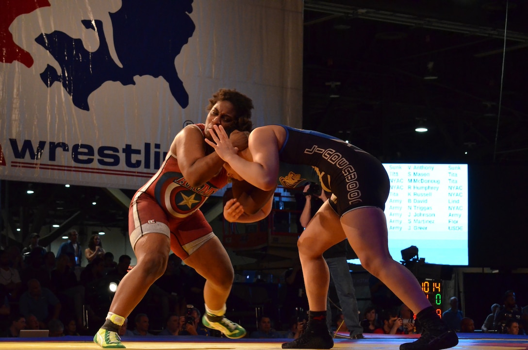 Olympic Bronze medalist Army Sergeant Randi Miller captures national champion honors in the 69 kg/152 lbs Women’s Freestyle 