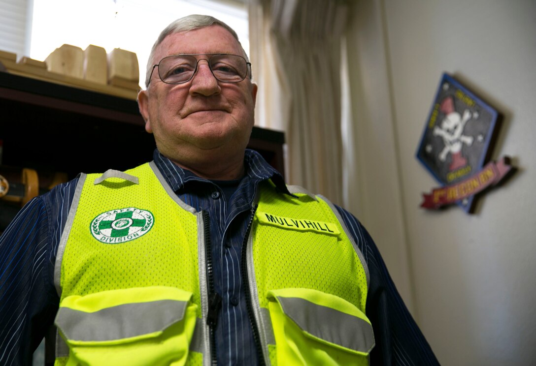 Mulvihill is a retired Marine staff sergeant working as the safety specialist with 7th Marine Regiment. He is a Vietnam War veteran who earned a silver star during a battle that made him and his company known as the most highly decorated small unit in the history of the military.