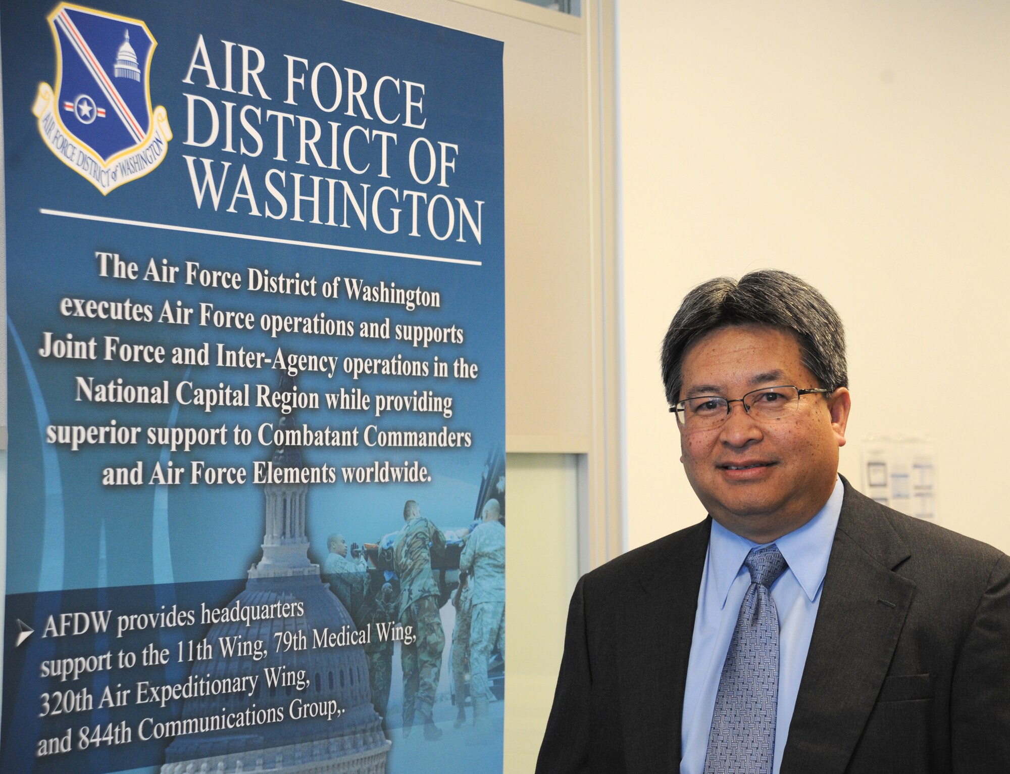 James Low, Air Force District of Washington Air and Space Expeditionary Force Cell chief, is an AFDW Capital Airman. Low, a retired Air Force senior master sergeant, is a native of Hoolehua, Hawaii, on the island of Moloka’I. (U.S. Air Force photo/Master Sgt. Tammie Moore)