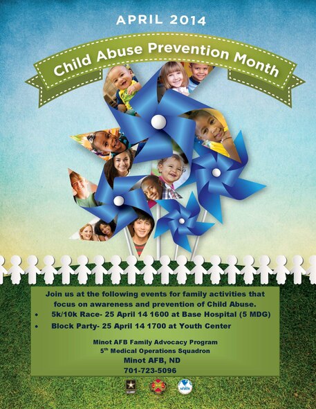 April is Child Abuse Prevention month and Minot Air Force Base, has a variety of events to raise awareness. According to Air Force Maltreatment Definitions, there are four basic types of maltreatment: emotional abuse, neglect, physical abuse and sexual abuse. (courtesy graphic)