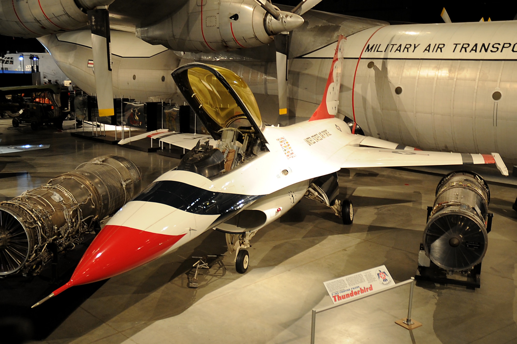 DAYTON, Ohio -- General Dynamics F-16A Fighting Falcon in the Cold War Gallery at the National Museum of the United States Air Force. (U.S. Air Force photo)
