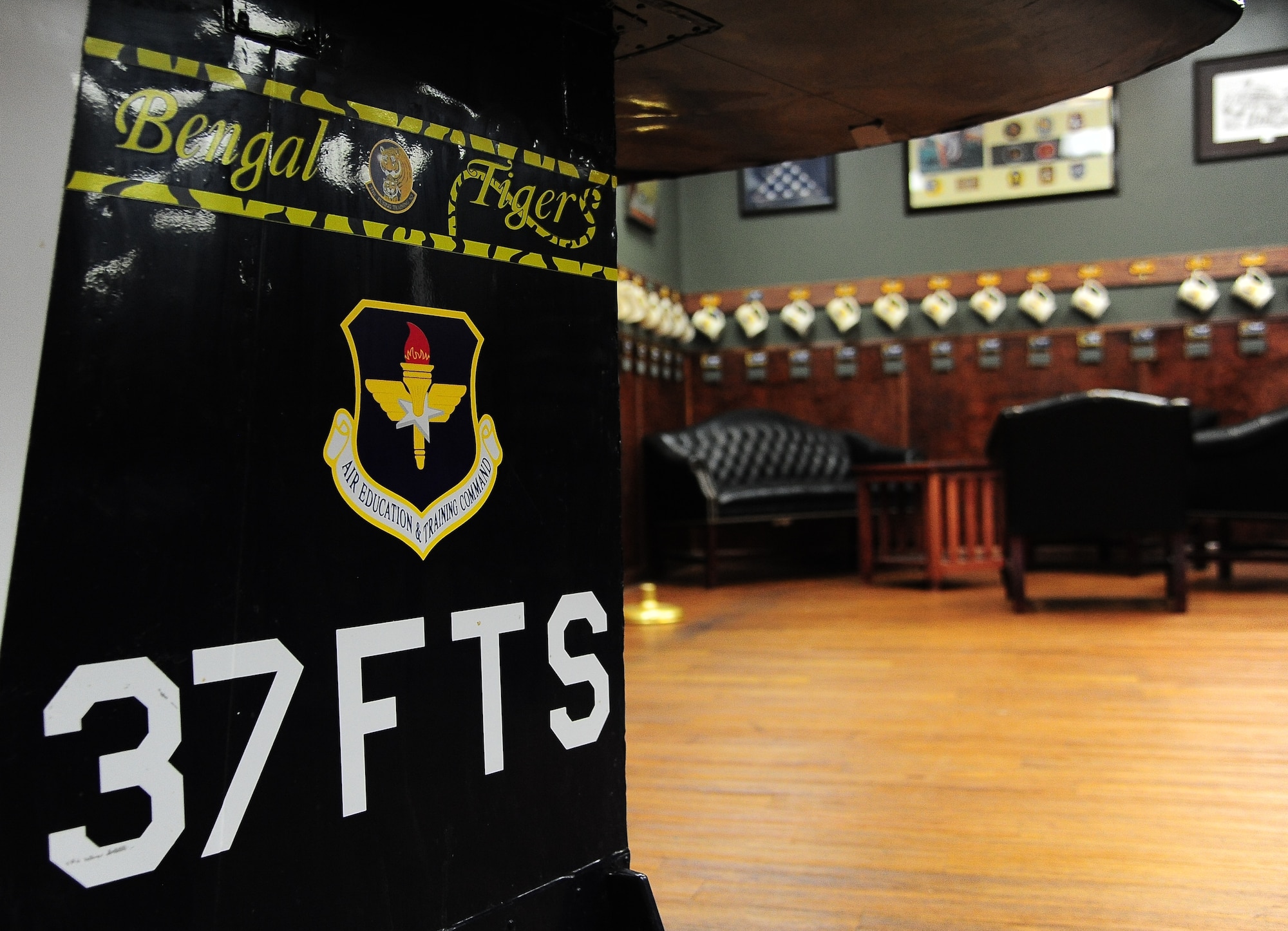 The 37th Flying Training Squadron’s heritage room contains parts from the Cessna T-37 Tweet after a long life in the Air Force it now serves as a reminder of the history for the squadron. Before it was a training squadron, it was first established as the 37th Pursuit Squadron in January 1941. (U.S. Air Force photo by Senior Airman Kaleb Snay)