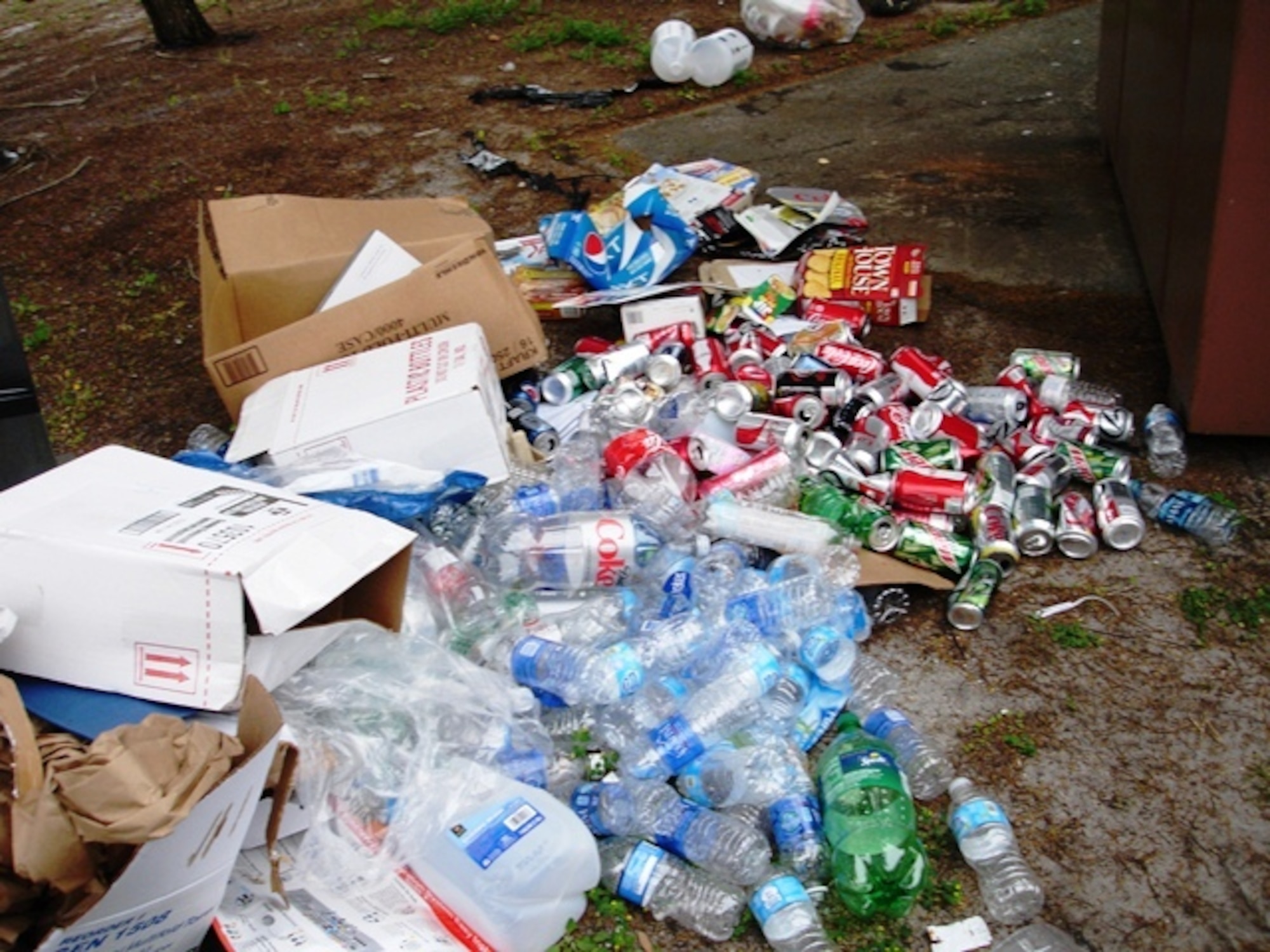 Pictured are recyclables found in a dumpster during the solid waste audit April 6 through 10. (U.S. Air Force courtesy photo)