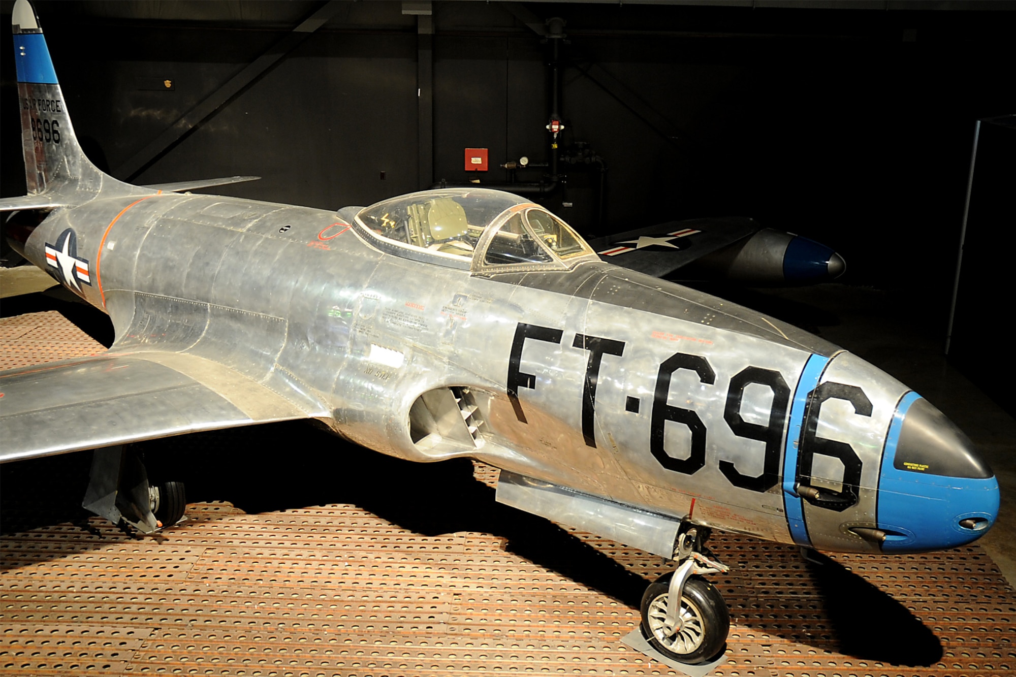 DAYTON, Ohio -- Lockheed F-80C on display in the Korean War Gallery at the National Museum of the United States Air Force. (U.S. Air Force photo)