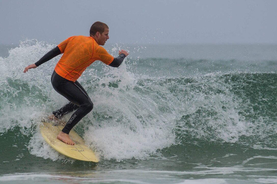 Active-duty service members took to the waves at Del Mar Beach April 18 to tryout for a spot on the Red Bull Rivals' U.S. Military Surf Team. Tryouts for the 12 available spots were open to all military branches. The U.S. Military Surf Team will compete against the British team at the Red Bull International Surf Competition May 24, which is also being held at Pendleton.

