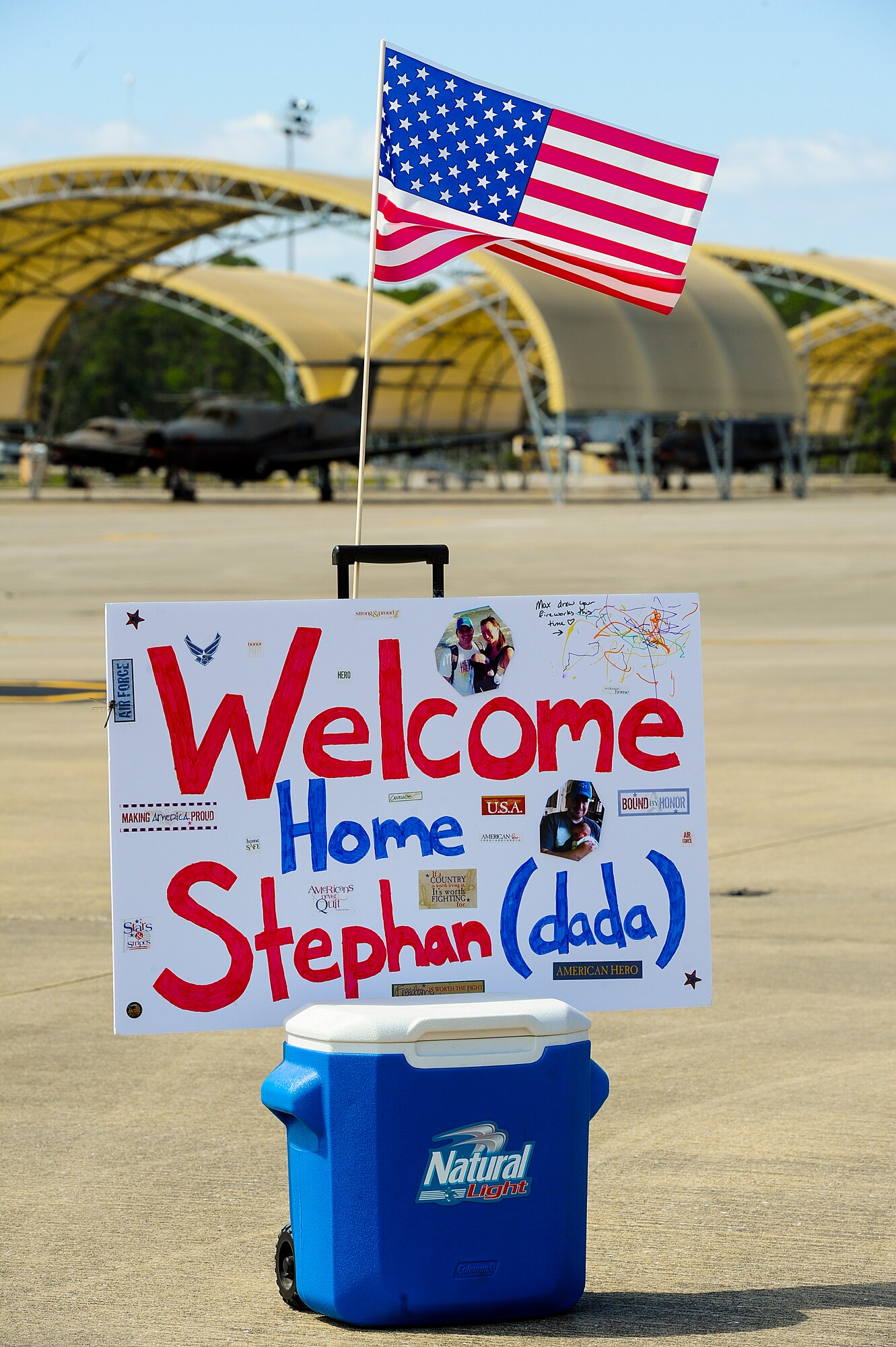Members of the 9th Special Operations Squadron and 15th Special Operations Squadron return from deployment on Hurlburt Field, Fla., April 21, 2014. The Airmen landed on the flightline aboard a C-17 Globemaster III. (U.S. Air Force photo/Senior Airman Christopher Callaway)
