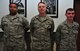 From left to right: Senior Airman Mario N. Hernandez III, 43rd Aircraft Munitions Unit F-22 weapons load crew member, Staff Sgt. Stephen R. Watson, 43rd AMU F-22 Raptor weapons load crew chief and Senior Airman Ryan C. Barker, 43rd AMU F-22 weapons load crew member, pose for a group picture April 21 at the 43rd AMU. They were the recipients of the Air Combat Command 2013 Weapons Load Crew of the Year award. (U.S. Air Force photo by Airman 1st Class Sergio Gamboa)