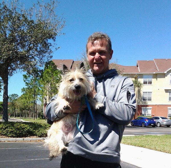 Retired MSgt Joe Halenka and his wife saw a need in their community for a dog walking service and through the help of the Florida University Veterans Entrepreneurship Program they hope to grow to 20 clients in the next year. Joe is a retired boom operator and accumulated over 5000 flight hours in his 26 year career. (Courtesy Photo)