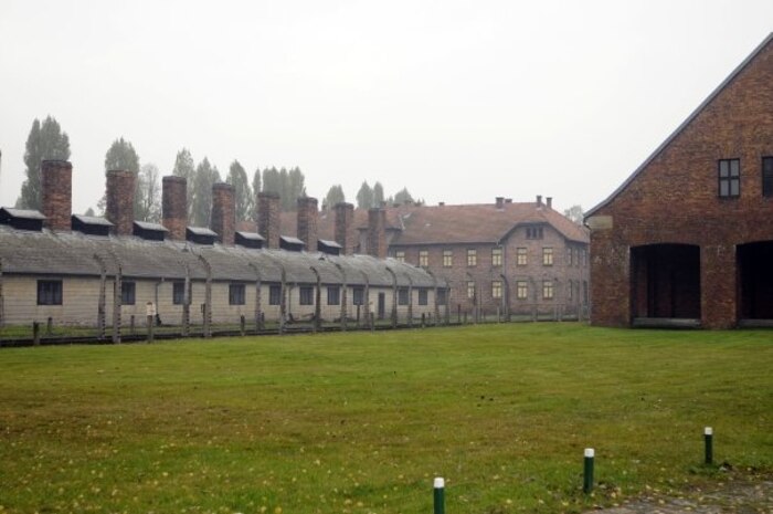 AUSCHWITZ-BIRKENAU, Poland – Barracks and the dining facility at Auschwitz are among the things tourists can see when visiting the concentration camp. As the Soviet army was entering Krakow, Poland, in January 1945 the Nazi ordered that Auschwitz be abandoned.  Approximately 60,000 prisoners were forced marched 30 miles, and the ones who survived the march were sent to concentration camps in Germany. The Soviet army entered Auschwitz Jan. 27, the found approximately 7,600 sick and emaciated prisoners who’d be left behind. They also found mounds of dead bodies. Other times found by the Soviet army include hundreds of thousands of pieces of clothing and shoes, and seven tons of human hair that had been shaved from the prisoners before they entered the gas chamber. (U.S. Air Force photo/Senior Master Sgt. Kelley J. Stewart)