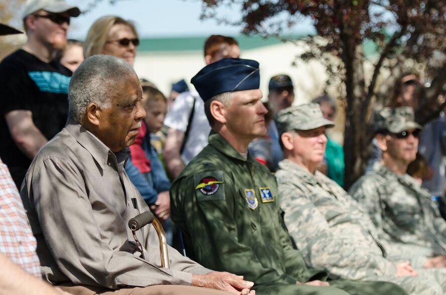 More than 100 Kentucky Air National Guardsmen, retirees, friends and family members attended a ceremony April 12, 2014, at the Kentucky Air National Guard Base in Louisville, Ky., honoring unit members who retired in 2013. The retirees’ names are inscribed on two granite plaques that were unveiled during the ceremony. (U.S. Air National Guard photo by Airman 1st Class Joshua Horton)