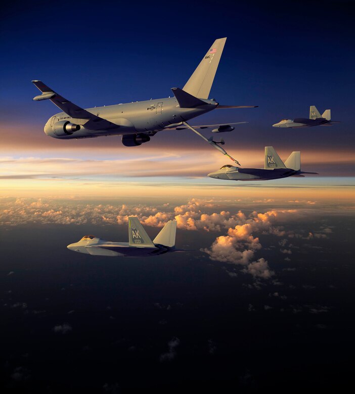 A artist's rendition of a KC-46A Pegasus.