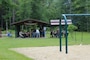 The Burrington shelter and playground at Townshend Lake, Townshend, Vt.  Shelters can be reserved for birthday parties, family reunions, and other group functions for a small fee.