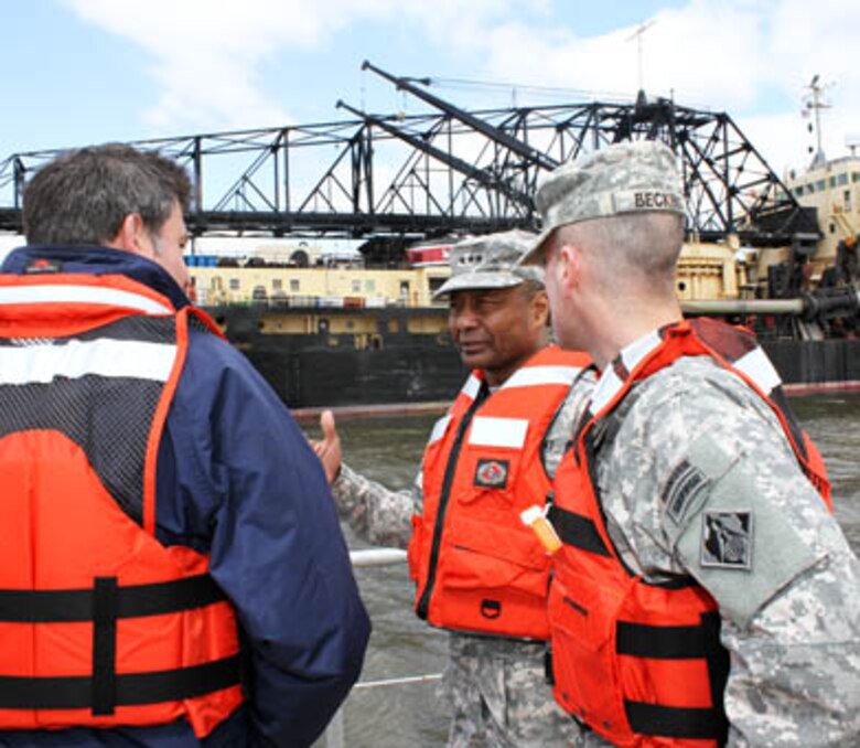 Lt. Gen. Thomas P. Bostick, U.S. Army Corps of Engineers Commanding General and the Chief of Engineers, toured the Dredge McFarland during a visit to the Philadelphia District on April 23. The ‘Mac’ conducts emergency and national defense dredging as well as planned projects in the Delaware River and Bay. 