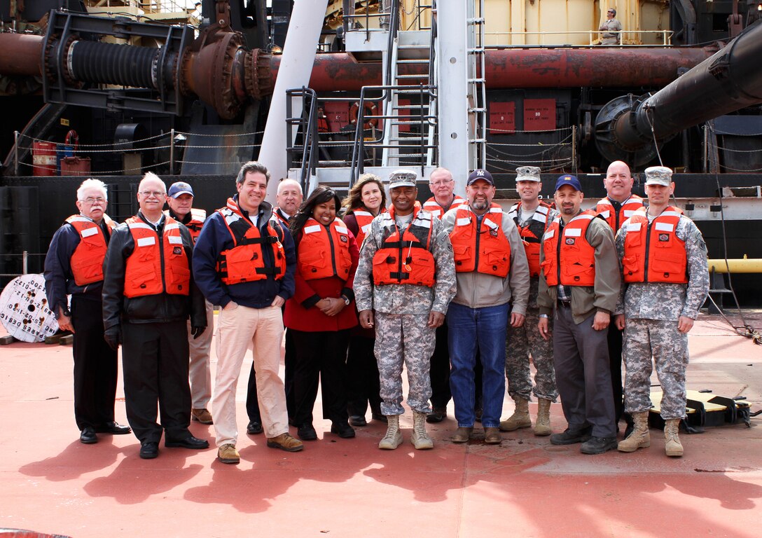 Lt. Gen. Thomas P. Bostick, U.S. Army Corps of Engineers Commanding General and the Chief of Engineers, toured the Dredge McFarland and met with staff, during a visit to the Philadelphia District April 23. The ‘Mac’ conducts emergency and national defense dredging as well as planned projects in the Delaware River and Bay. 