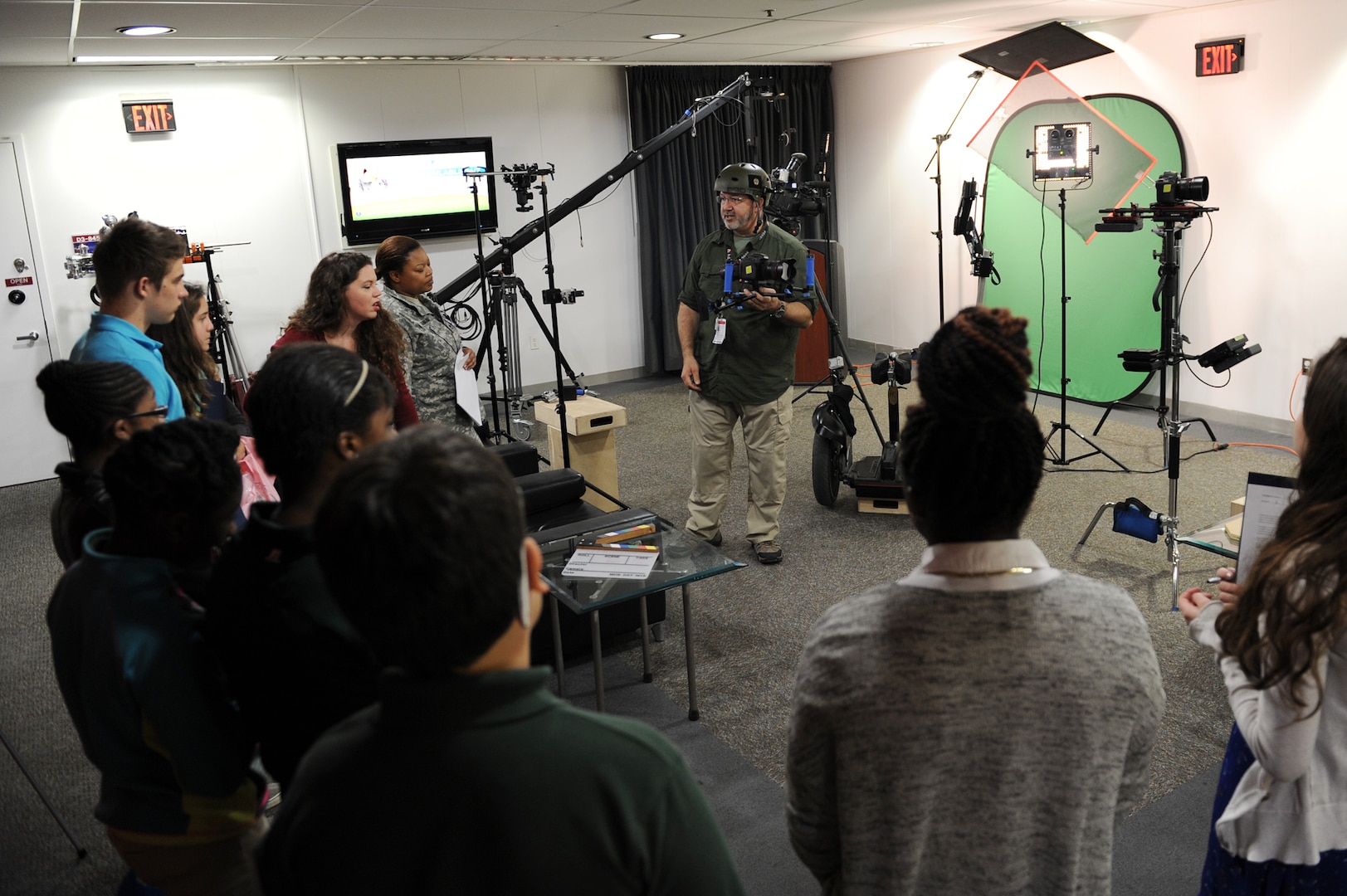 Take Your Child to Work Day participants get a glimpse of DIA's video production tools. 