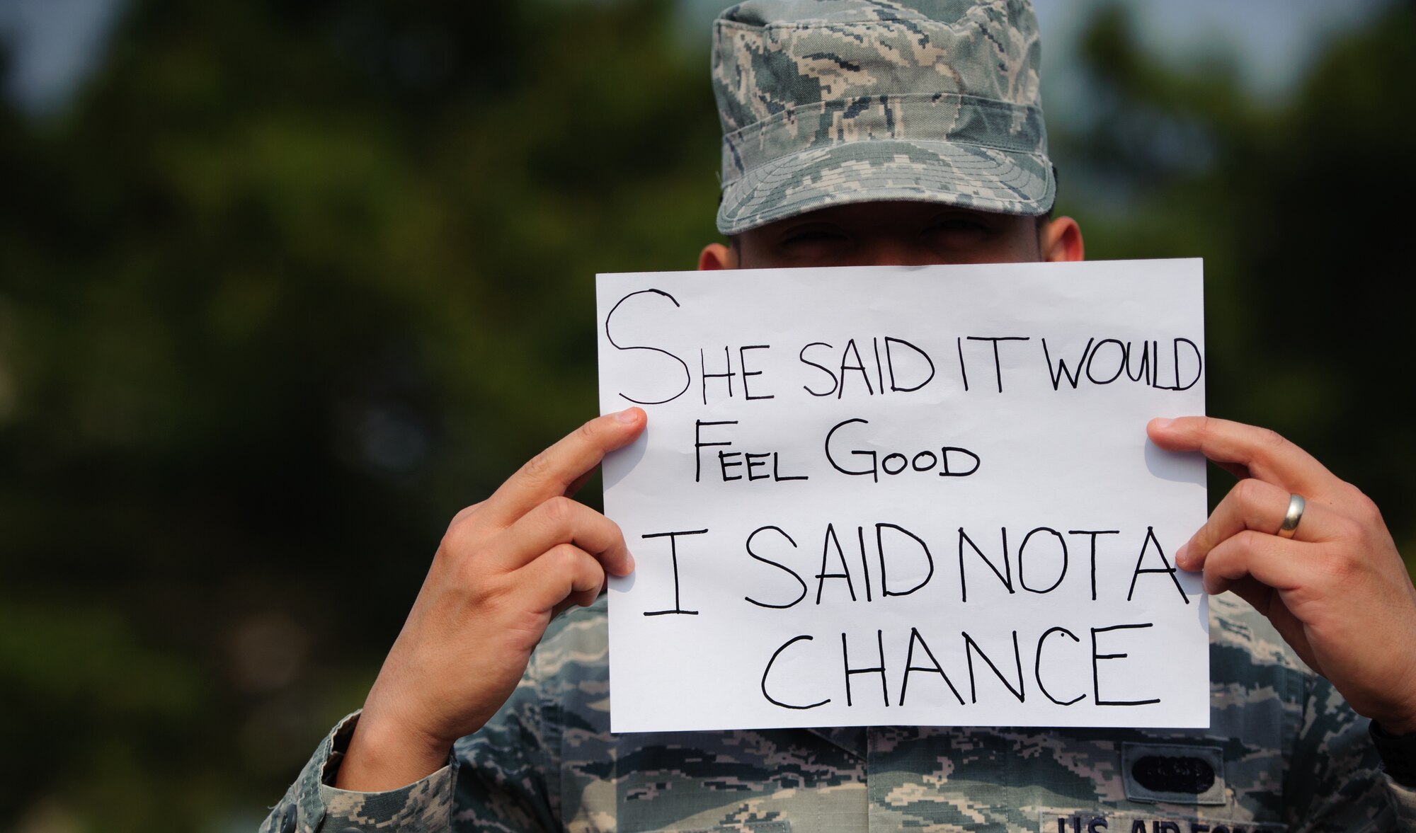 Kunsan members unite against sexual assault.(U.S. Air Force Photo by Senior Airman Armando A. Schwier-Morales)
