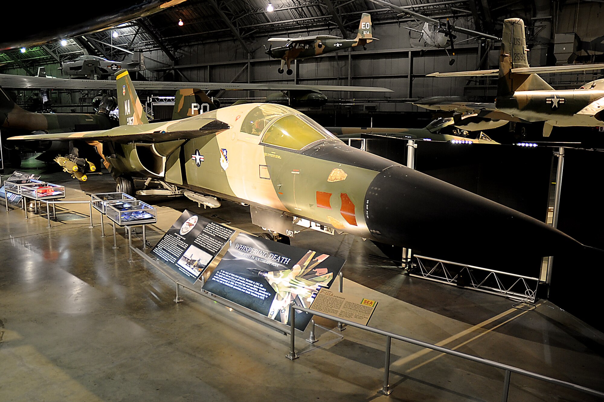 DAYTON, Ohio -- General Dynamics F-111A in the Southeast Asia War Gallery at the National Museum of the United States Air Force. (U.S. Air Force photo by Ken LaRock)
