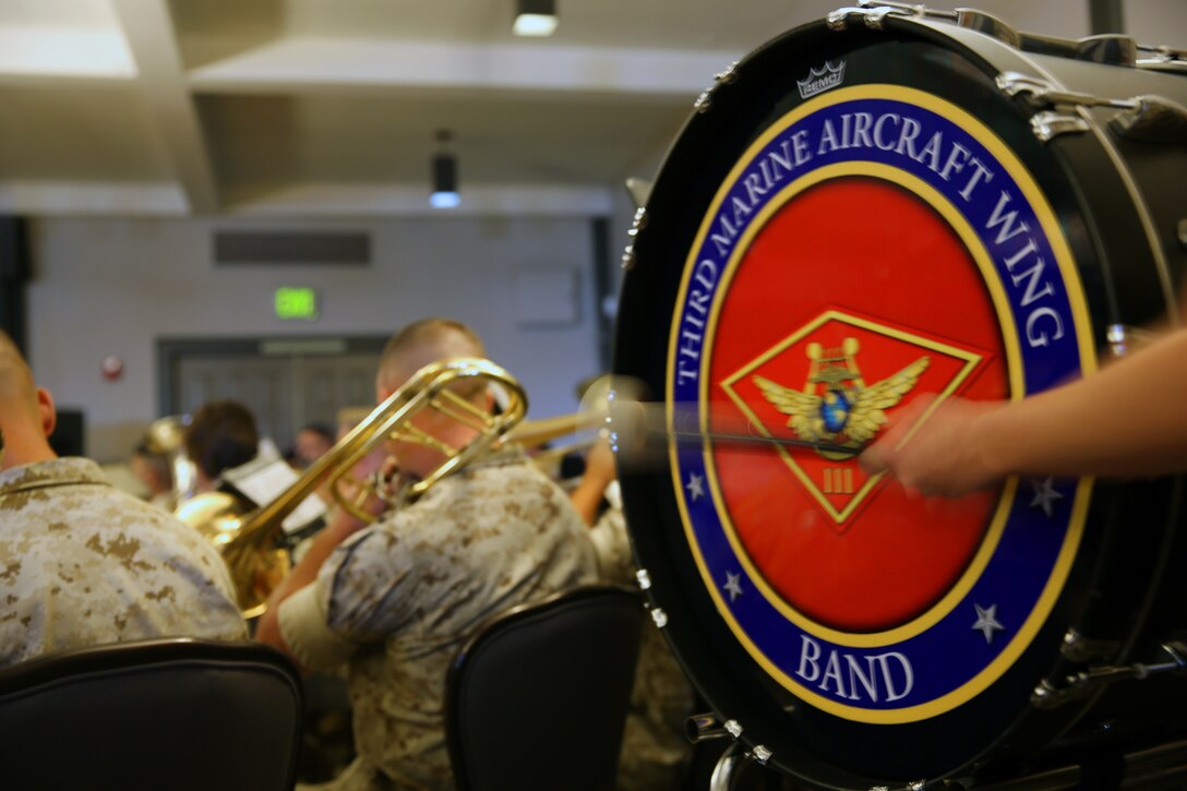 The 3rd Marine Aircraft Wing Band performs during the 2014 Volunteer Appreciation Celebration aboard Marine Corps Air Station Miramar, Calif., April 24. The event recognized service members and families for their volunteer efforts aboard the air station and throughout local communities. 