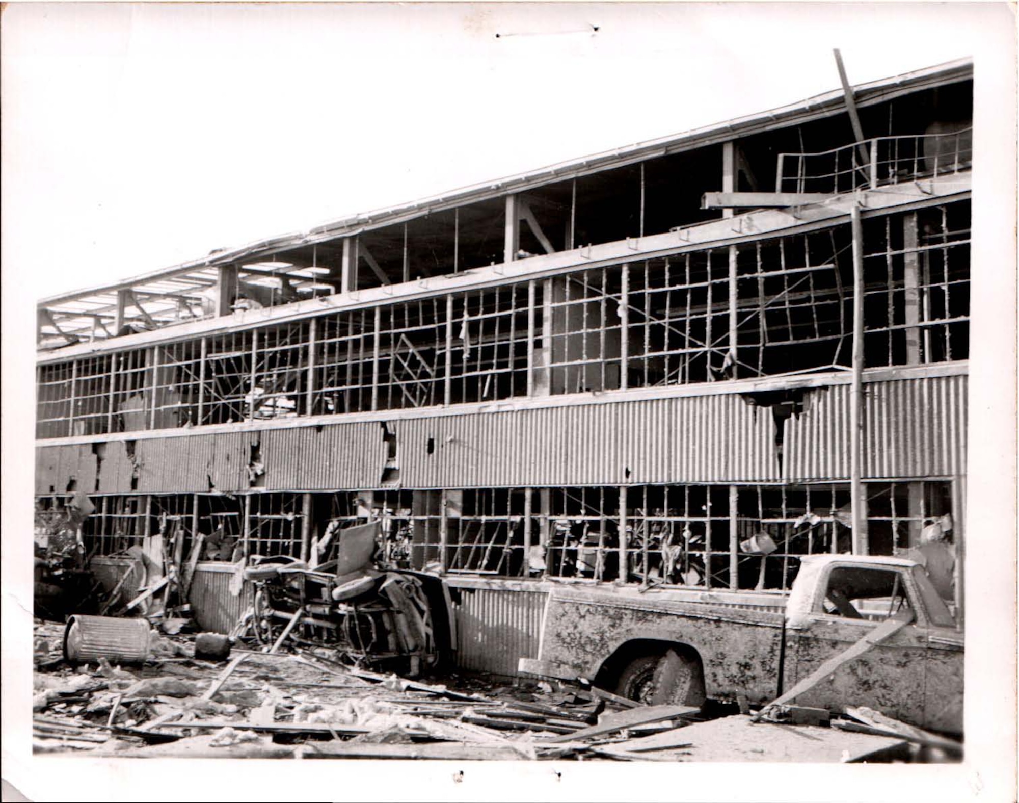 A tornado hit Sheppard in 1964, damaging the base and its facilities. Tornadoes have been known to lift up entire houses and produce winds up to 300 mph. (Courtesy Photo)