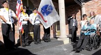 Retired 1st Lt. Justo Dumlao (seated at right) salutes the U.S. flag as it is presented by a Veterans of Foreign Wars color guard in front of the Old San Francisco Steakhouse April 11. Family and friends gathered to celebrate Dumlao’s life as he approaches his 100th birthday in July. A World War II veteran who served alongside members of the Sixth U.S. Army, now designated as U.S. Army South, Dumlao is a native of the Philippines who survived the Bataan Death March, served in WWII as a Philippine Scout and participated in the Great Raid. Following WWII, he became a U.S. citizen and served in the U.S. Army during the
Korean War and eventually attained the rank of master sergeant and received a field promotion to lieutenant.
Photos by Robert R. Ramon