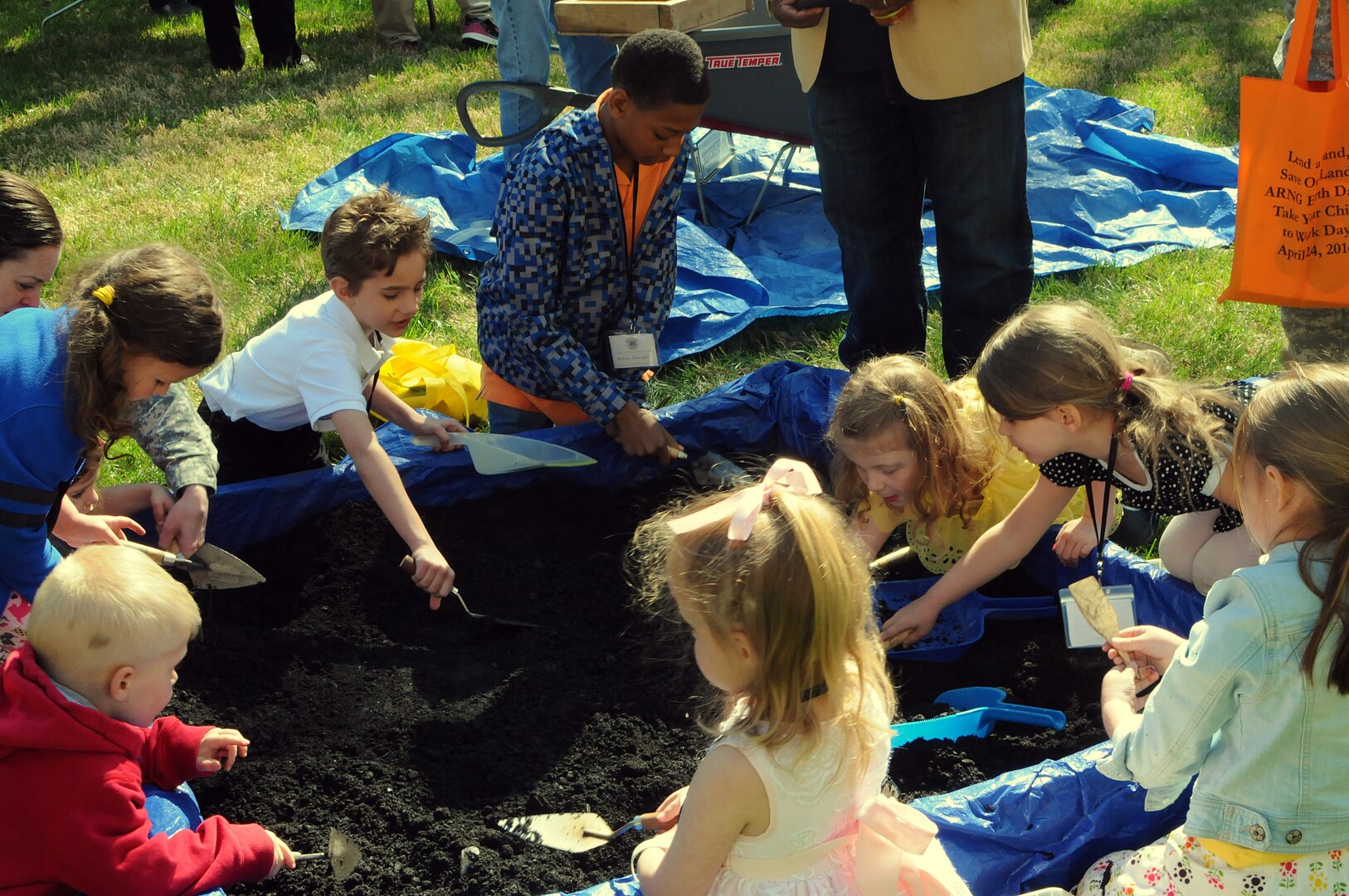 Children participate in the Army National Guard's celebration of Earth Day and Take Our Sons and Daughters to Work on April 24, 2014.