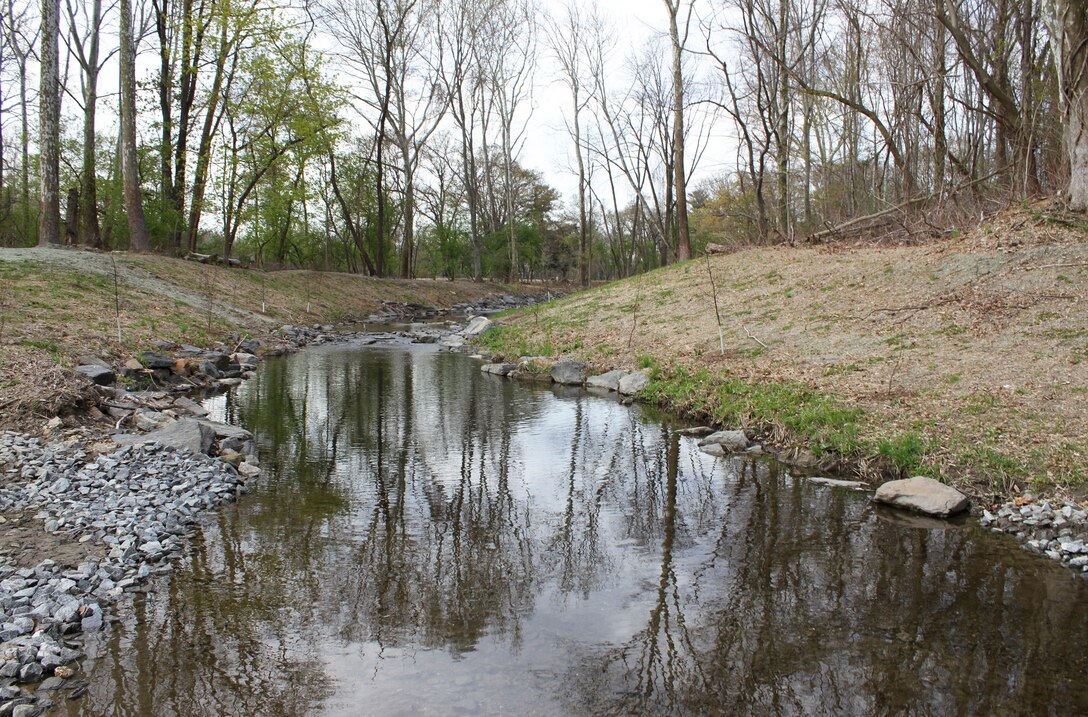 The U.S. Army Corps of Engineers' Philadelphia District and the Philadelphia Water Department celebrated the completion of the daylighting of the Indian Creek as part of the Cobbs Creek Watershed Habitat Restoration during an April 25, 2014 event at Morris Park in the Overbrook section of Philadelphia. The project reduces combined sewage overflow and improves public health, water quality, habitat, and enhances the aesthetics of the park.