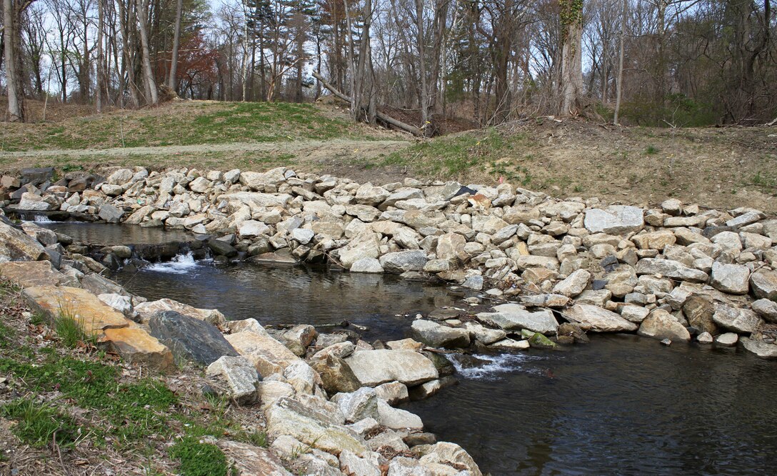 The U.S. Army Corps of Engineers' Philadelphia District and the Philadelphia Water Department celebrated the completion of the daylighting of the Indian Creek as part of the Cobbs Creek Watershed Habitat Restoration during an April 25, 2014 event at Morris Park in the Overbrook section of Philadelphia. The project reduces combined sewage overflow and improves public health, water quality, habitat, and enhances the aesthetics of the park.