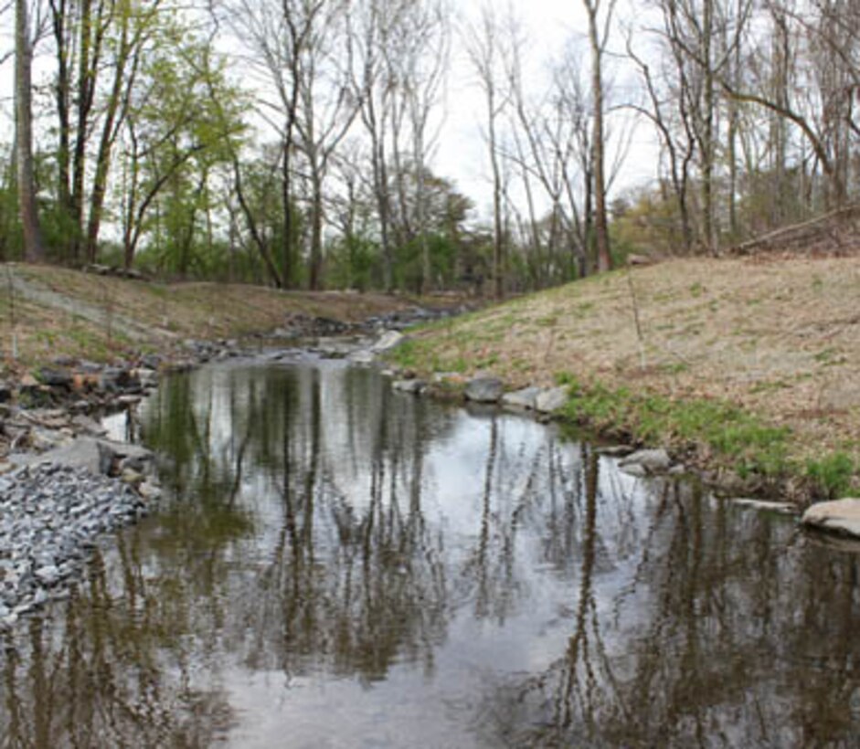 The U.S. Army Corps of Engineers' Philadelphia District and the Philadelphia Water Department celebrated the completion of the daylighting of the Indian Creek as part of the Cobbs Creek Watershed Habitat Restoration during an April 25, 2014 event at Morris Park in the Overbrook section of Philadelphia. The project reduces combined sewage overflow and improves public health, water quality, habitat, and enhances the aesthetics of the park.