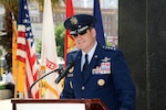 Air Force Gen. Robin Rand, Air Education Training and Command commander, speaks at the Fiesta 2014 All Veterans Memorial Service in Veterans Square, San Antonio. Since its origin in 1891, Fiesta has honored the heroes of the Alamo and the Battle of San Jacinto. The Alamo Chapter 366 Vietnam Veterans of America’s memorial service, attended by veterans, and their spouses and survivors, veterans groups, and the general public, tributes the dedication and sacrifice of past and present U.S. military members. (U.S. Air Force photo by Johnny Saldivar)