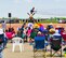 Spectators watch the Twin Beech 18, piloted by Matt Younkin, perform an aerobatic maneuver at the Defenders of Liberty Air Show on Barksdale Air Force Base, La., April 26, 2014. The Twin Beech 18, built in 1943, was originally purchased by the Army Air Corps and has a top speed of 250 miles per hour.(U.S. Air Force photo/Airman 1st Class Benjamin Raughton)