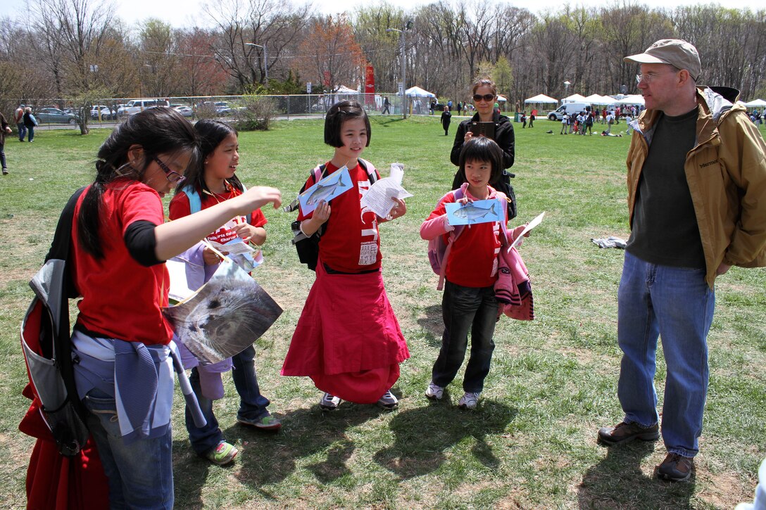 USACE Biologist Mark Eberle taught students about the importance of migratory fish during EarthFest at Temple University's Ambler campus on April 25. EarthFest promotes environmental awareness and features exhibits, displays, and activities for thousands of students from the Delaware River Valley.