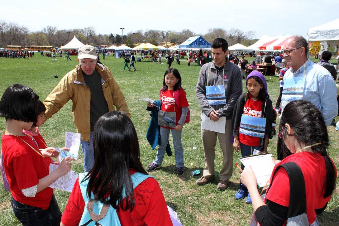 USACE Biologist Mark Eberle taught students about the importance of migratory fish during EarthFest at Temple University's Ambler campus on April 25. EarthFest promotes environmental awareness and features exhibits, displays, and activities for thousands of students from the Delaware River Valley. 