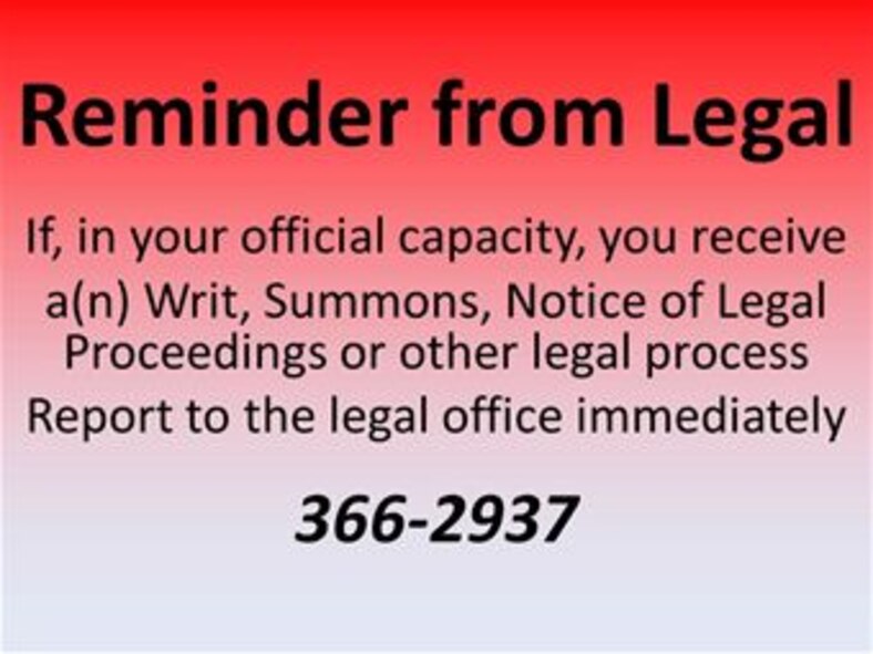 140430 Reminders From Legal