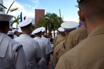 U.S. Marines and Sailors gather at the welcoming party for participants of Fleet Week Port Everglades 2014 from South Floridian local community leaders at the Seminole Hard Rock Hotel and Casino in Fort Lauderdale, Fla., April 28. Approximately 120 Marines from 2nd Assault Amphibian Battalion, 2nd Battalion, 6th Marine Regiment, 2nd Marine Division, Marine Corps Base Camp Lejeune, N.C., and Marine Light Attack Helicopter Squadron (HMLA) 269, Marine Corps Air Station New River, N.C., embarked aboard the USS New York (LPD 21) and are participating in the 24th Annual Fleet Week in Port Everglades; South Florida’s annual celebration of maritime forces. (U.S. Marine Corps photo by Sgt. Alicia R. Leaders/Released)