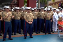 U.S. Marines and Sailors gather at the welcoming party for participants of Fleet Week Port Everglades 2014 from South Floridian local community leaders at the Seminole Hard Rock Hotel and Casino in Fort Lauderdale, Fla., April 28. Approximately 120 Marines from 2nd Assault Amphibian Battalion, 2nd Battalion, 6th Marine Regiment, 2nd Marine Division, Marine Corps Base Camp Lejeune, N.C., and Marine Light Attack Helicopter Squadron (HMLA) 269, Marine Corps Air Station New River, N.C., embarked aboard the USS New York (LPD 21) and are participating in the 24th Annual Fleet Week in Port Everglades; South Florida’s annual celebration of maritime forces. (U.S. Marine Corps photo by Sgt. Alicia R. Leaders/Released)
