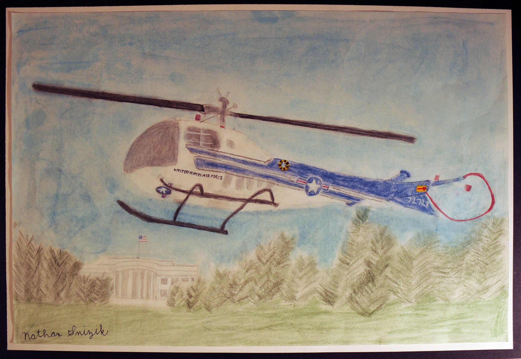 Nathan Snizik, Incarnation Catholic School, placed first in the Grades 2-3 category for the 2014 Student Aviation Art Competition.