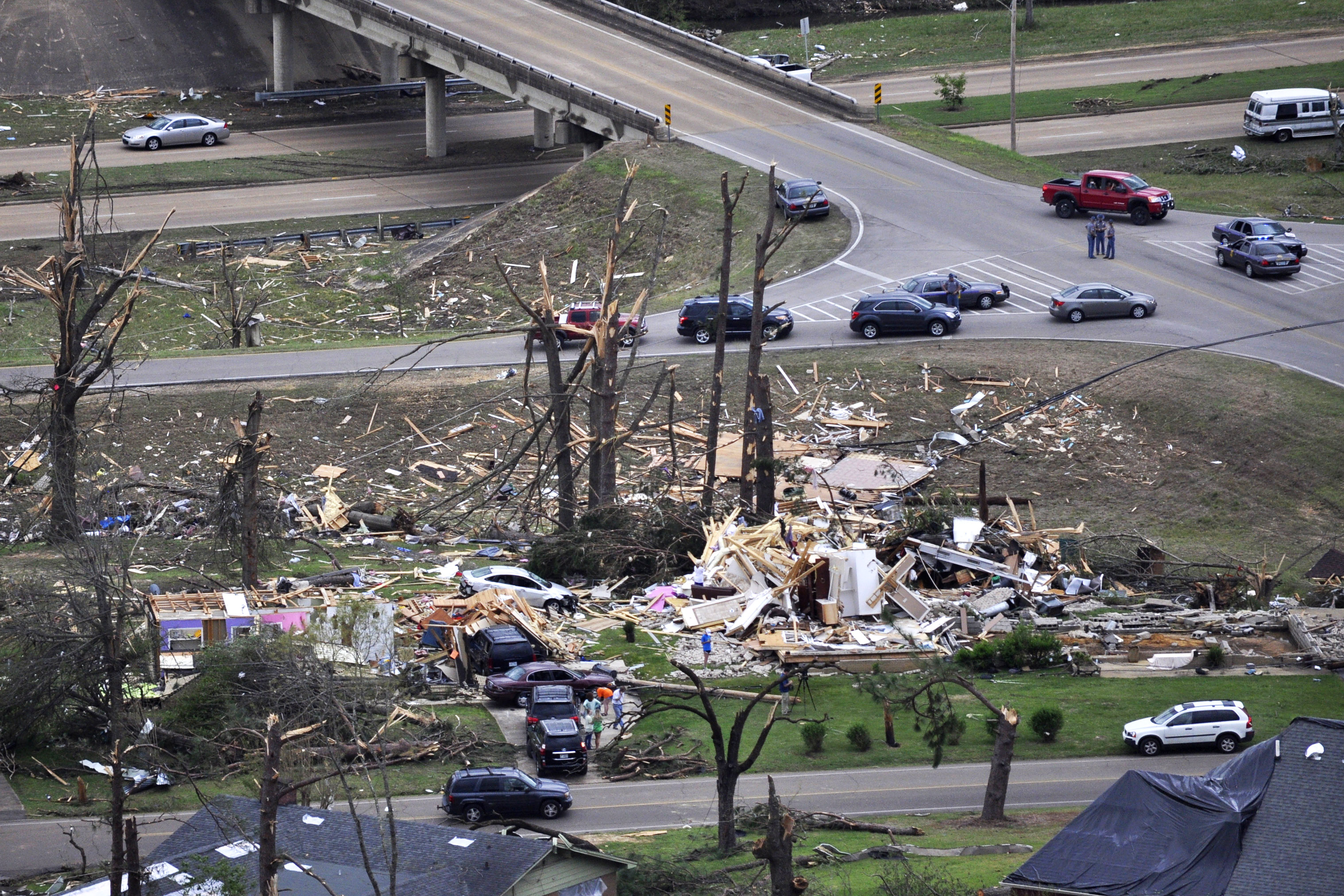 An Aerial View Shows Tornado Damage To Houses In Tupelo Miss April 28 2014