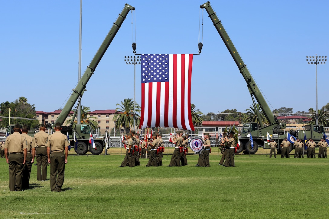 CAMP PENDLETON, Calif. - Brig. Gen. John W. Bullard relinquished command of Marine Corps Installations West and Marine Corps Base Camp Pendleton to Brig. Gen. Edward D. Banta during a Change of Command at the 11 Area Parade Field Aug. 1.

Bullard who served as commanding general here since August 2013, acting as both the commanding general for Marine Corps Base Camp Pendleton as well as commanding general for MCI-West, is retiring after 31 years of honorable and faithful military service.

Before taking command of MCI-West, Banta served as the commanding general of 2nd Marine Logistics Group in Camp Lejeune, N.C.
