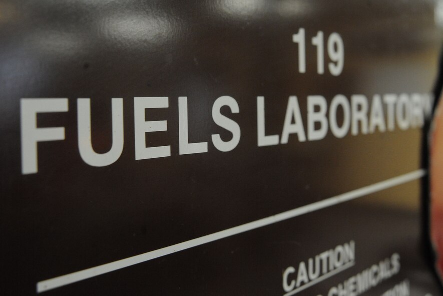 The 20th Logistics Readiness Squadron fuels laboratory tests all jet fuel that enters the base before it is put into an aircraft. The laboratory uses three different tests cycles to ensure the fuel meets all Air Force requirements. (U.S. Air Force photo by Airman 1st Class Michael Cossaboom/Released)