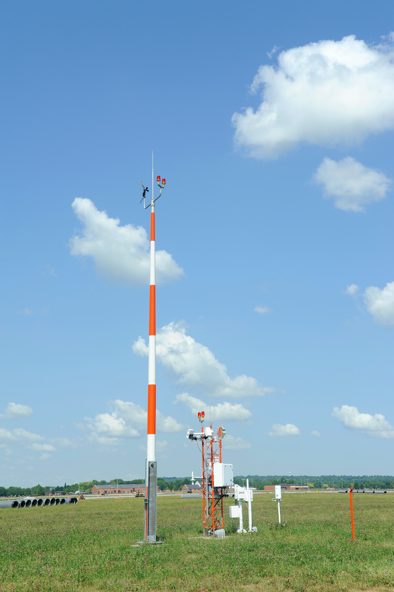 The instrument landing system’s glideslope is used to transmit final approach information to aircraft so that they can make precision landing on Scott Air Force Base, Ill. The information provided tells the aircraft its vertical angle from the landing zone. (U.S. Air Force photo/Angelina Casarez)