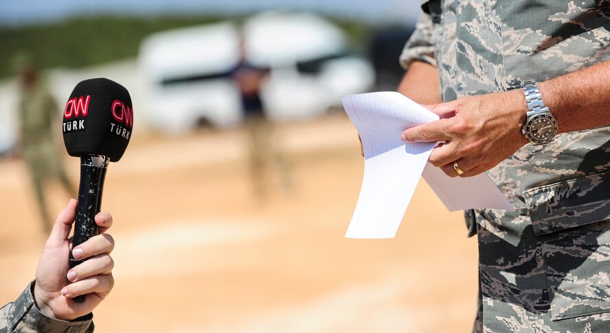 U.S. Air Force Gen. Philip M. Breedlove, NATO’S Supreme Allied Commander Europe and commander of U.S. European Command, gives his opening remarks during a press conference July 31, 2014, Gaziantep, Turkey.  Before his visit to Gaziantep, Breedlove visited NATO service members at Incirlik Air Base, Turkey.  (U.S. Air Force photo by Senior Airman Nicole Sikorski/Released)
