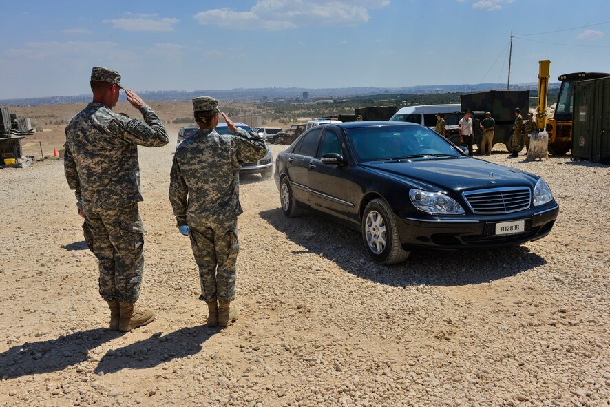 U.S. Air Force Gen. Philip M. Breedlove, NATO’s supreme allied commander  for Europe and the commander of U.S. European Command, visits Army Soldiers July 31, 2014, Gaziantep, Turkey.  During Breedlove's visit he awarded outstanding Soldiers with coins as well as talked to troops about the standing of the U.S. in current world conflict and the NATO role in protecting Turkey. (U.S. Air Force photo by Senior Airman Nicole Sikorski/Released)