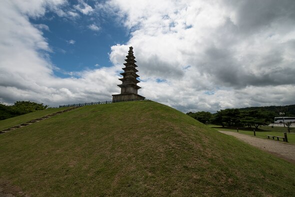 Chungum a small city in the  North Chungcheong province, Republic of Korea, pictured here July 26, 2014. Pictured here is a 7-roofed pagoda in a local park. (U.S. Air Force photo by Staff Sgt. Jake Barreiro)