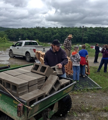 On June 14, Tionesta Lake ranger staff teamed up with the Pennsylvania Fish and Boat Commission, Boy Scout Troop 82, and some local community volunteers to build fish attractors for the lake.