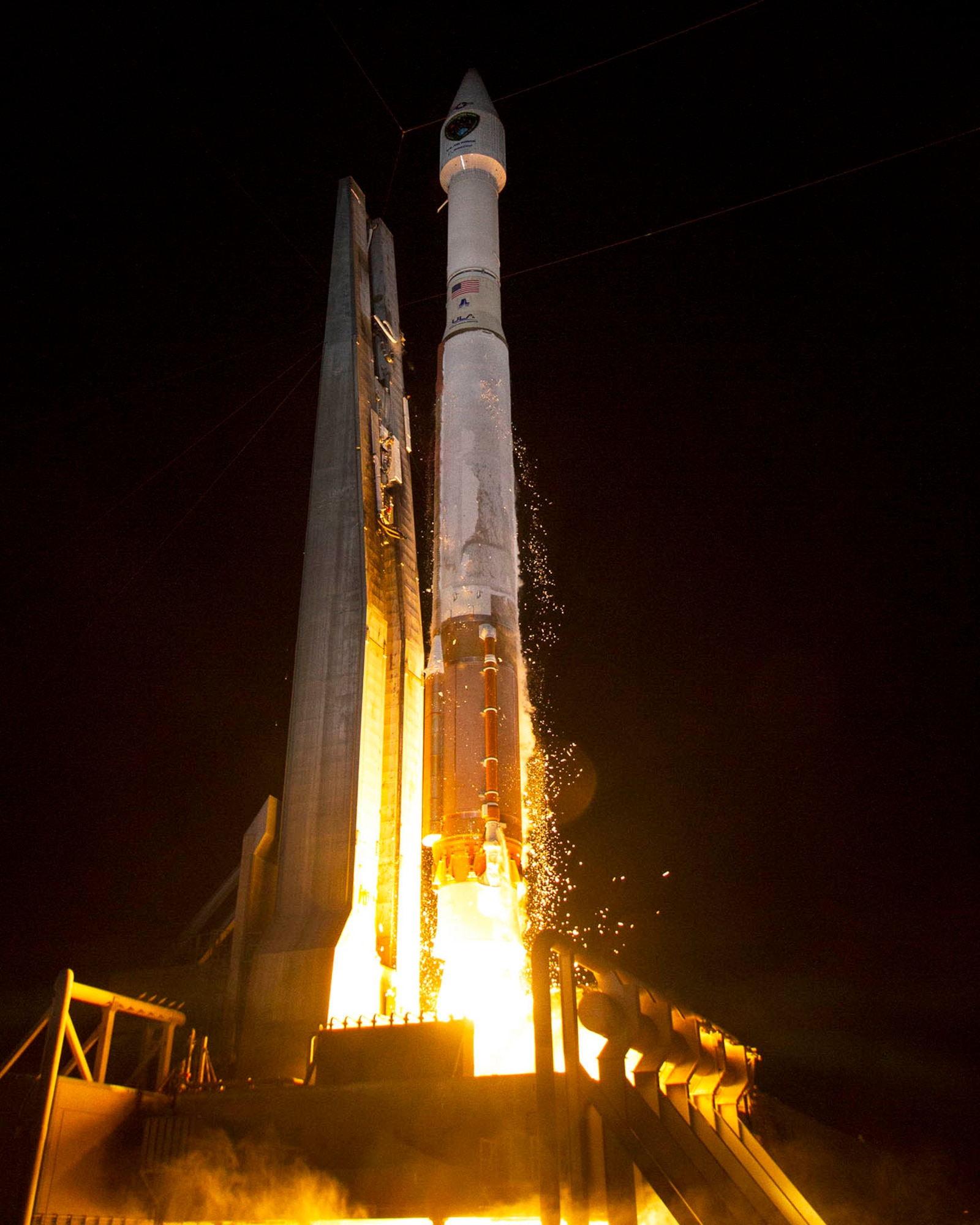 An Atlas V rocket carrying the GPS II-7 satellite for the Air Force launches Aug. 1, 2014, from Cape Canaveral’s Space Launch Complex-41, Fla. This was the second successful launch in just four days from Cape Canaveral Air Force Station. GPS IIF-7 is the seventh in a series of next-generation GPS satellites and will join a worldwide timing and navigation system utilizing 24 satellites in six different planes, with a minimum of four satellites per plane positioned in orbit approximately 11,000 miles above the Earth’s surface. (Courtesy photo/United Launch Alliance)