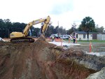 Underground storage tanks were removed at Wright Army Airfield in Georgia. Due to the extensive amount of clay soil at this site, it was necessary to remove additional soil material to receive compliance. This site at Wright Army Airfield has now been partnered with Liberty County, Ga., as a 'joint-use airfield.'