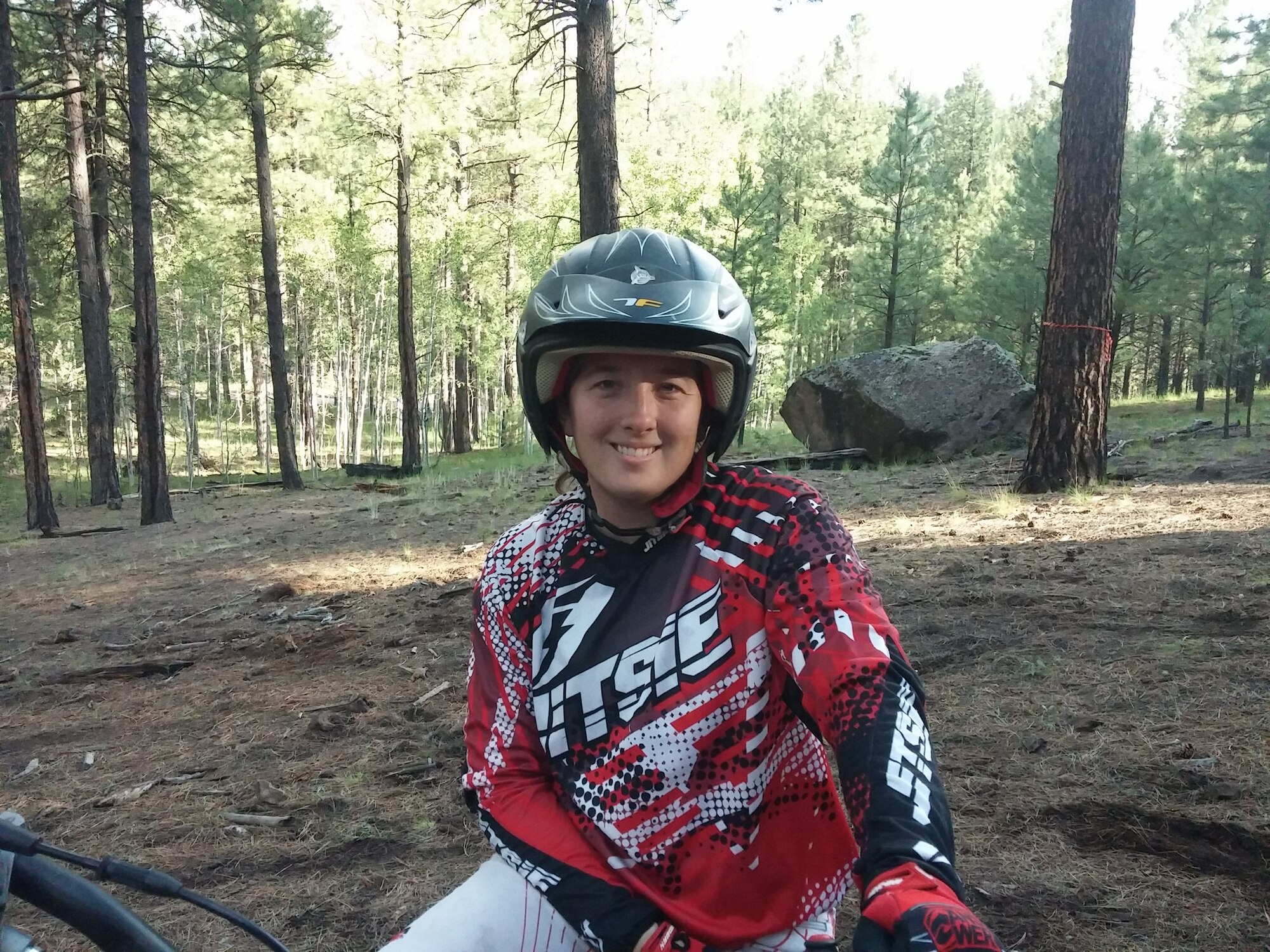 Laura Peters, an environmental restoration manager with AFCEC’s installation support team office at Cannon Air Force Base, N.M., takes on severe terrain in the MotoTrials National Championship series, considered by many to be the pinnacle of off-road riding. In this year’s competition, Peters placed fourth overall in the women’s class. (Courtesy photo/Released)