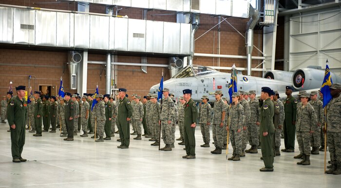 Members of the 926th Group’s formation report their accountability prior to the start of the 926th GP’s change of command ceremony at Nellis Air Force, Nev., July 31, 2014. During the ceremony, command of the group, which consists of 10 squadrons and one detachment located across the nation, passed from Col. John Breeden to Col. Ross Anderson. (U.S. Air Force photo by Airman 1st Class Mikaley Towle)