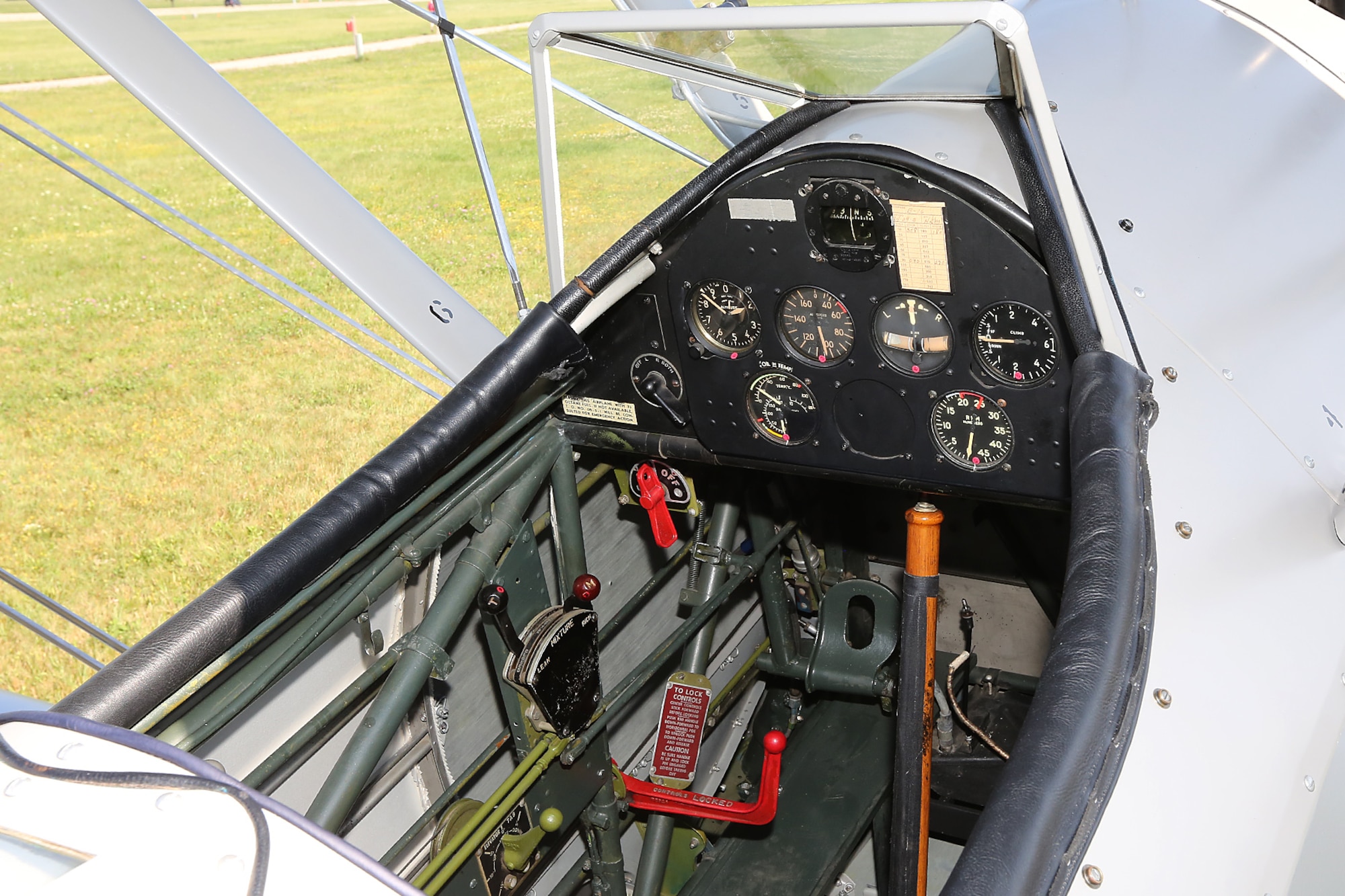 DAYTON, Ohio -- Stearman PT-13D Kaydet cockpit at the National Museum of the U.S. Air Force. (U.S. Air Force photo by Don Popp) 